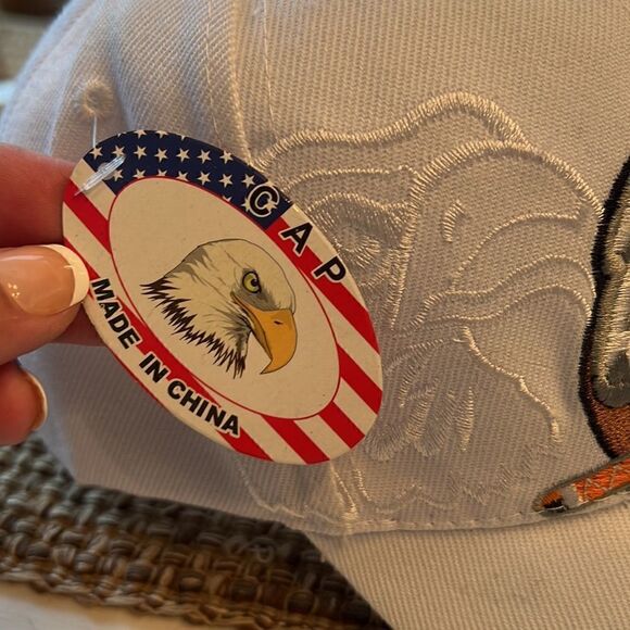 Two AMERICA USA Pride new with tags Eagle adjustable baseball caps Hats Lot - Picture 5 of 11